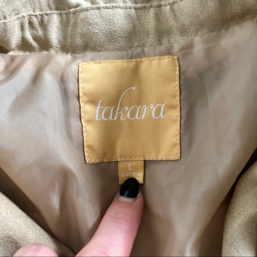Takara Faux Suede Asymmetrical Zip Moto Jacket - Picture 4 of 10